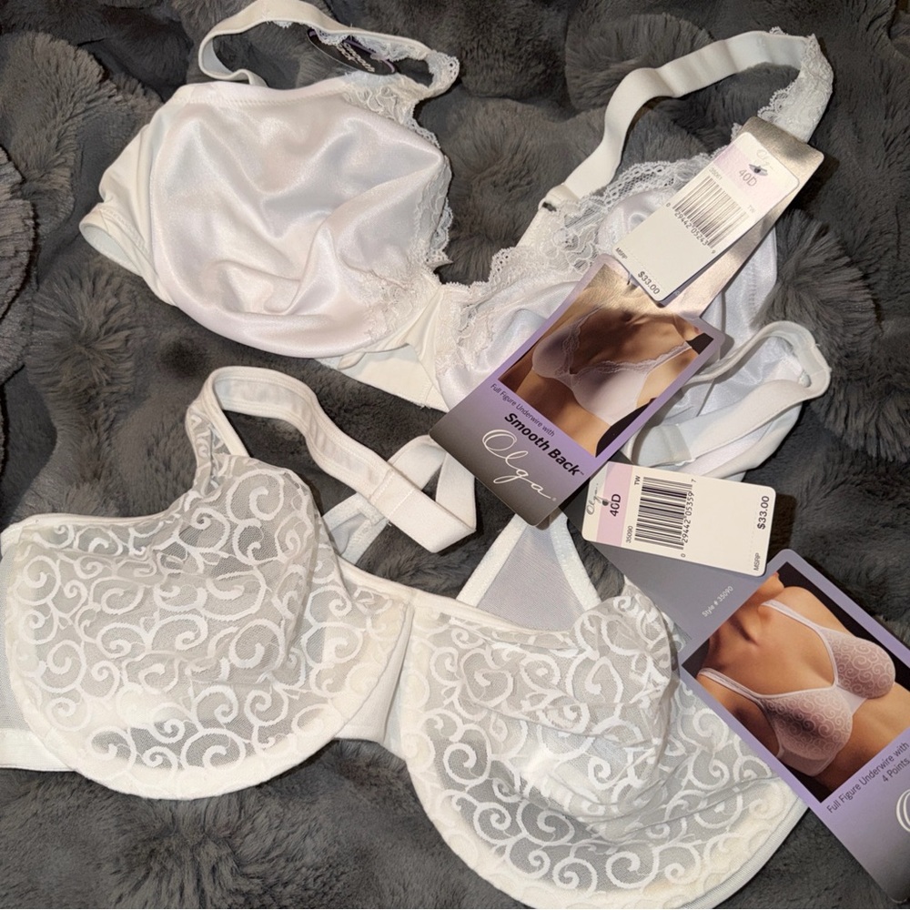 Olga Bra Wire Satin Signature Support Ultimate Comfort Back Smoothing 40D J7